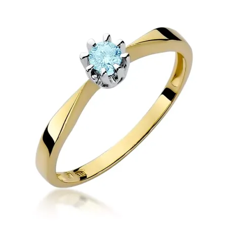 Zaręczynowy 14K Pierścionek Topaz Białe Złoto Zaręczynowy 14K Pierścionek Topaz Białe Złoto