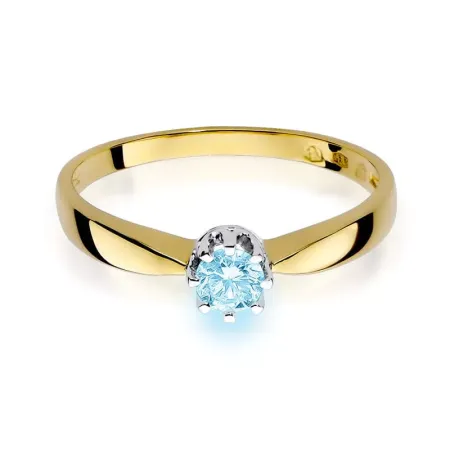 Zaręczynowy 14K Pierścionek Topaz Białe Złoto Zaręczynowy 14K Pierścionek Topaz Białe Złoto