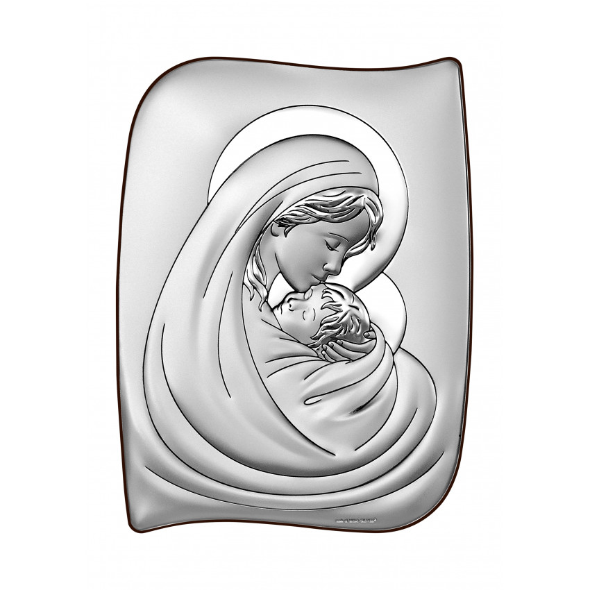 Srebrny Obrazek Matki Boskiej z Dzieciątkiem