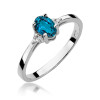 Pierścionek 14K Topaz London Blue Brylanty