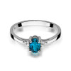 Pierścionek 14K Topaz London Blue Brylanty