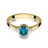 Pierścionek 14K Topaz London Blue Brylanty