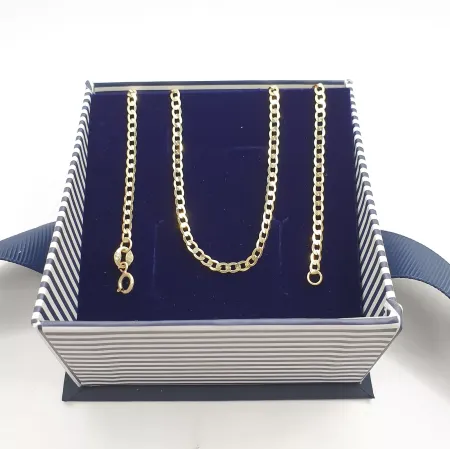 ZŁOTY 14k ŁAŃCUSZEK PANCERKA PEŁNA 50 cm id L1126