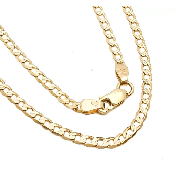 ZŁOTY 14K ŁAŃCUSZEK PANCERKA PEŁNA 45cm