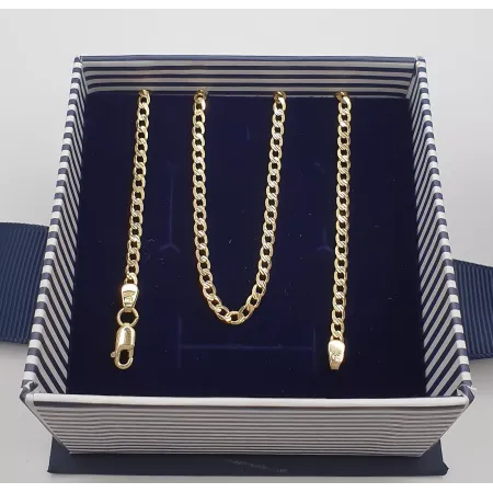ZŁOTY 14K ŁAŃCUSZEK PANCERKA PEŁNA 45cm ZŁOTY 14K ŁAŃCUSZEK PANCERKA PEŁNA 45cm