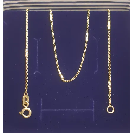 Złoty 14K Łańcuszek ze Złotymi Tulejkami 40cm Złoty 14K Łańcuszek ze Złotymi Tulejkami 40cm