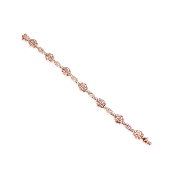 BRANSOLETKA MORGANITY DIAMENTY RÓŻOWE ZŁOTO 18cm