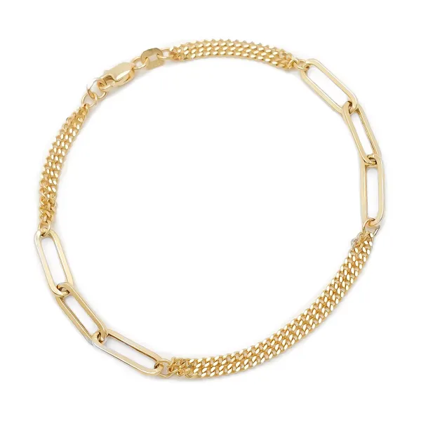 Złota 14K Modna Bransoletka 19cm na Prezent