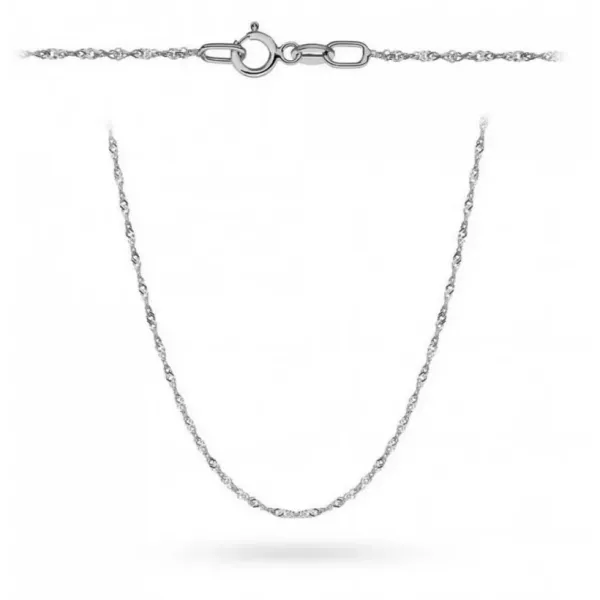Złoty Łańcuszek Singapur Białe Złoto 585 42cm 