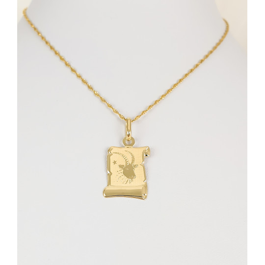 ZŁOTA 14K ZAWIESZKA ZNAK ZODIAKU KOZIOROŻEC Z1229D