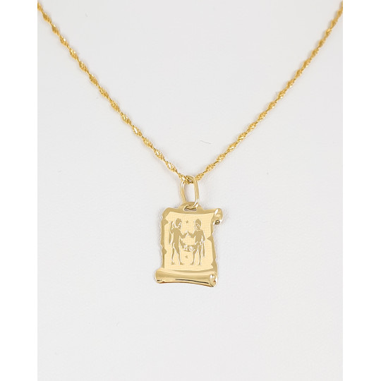 ZŁOTA 14K ZAWIESZKA ZNAK ZODIAKU BLIŹNIĘTA Z1318D