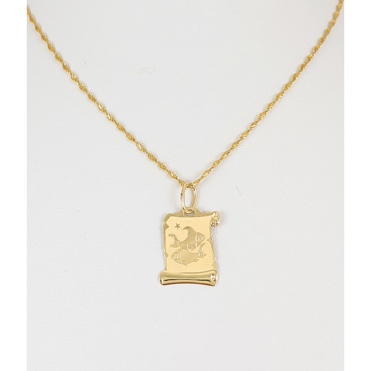 ZŁOTA 14K ZAWIESZKA ZNAK ZODIAKU RYBY Z1425