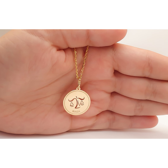 ZŁOTA 14K ZAWIESZKA ZNAK ZODIAKU WAGA id Z1191