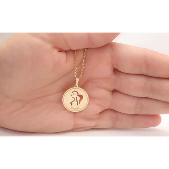 ZŁOTA 14K ZAWIESZKA ZNAK ZODIAKU PANNA id Z1185