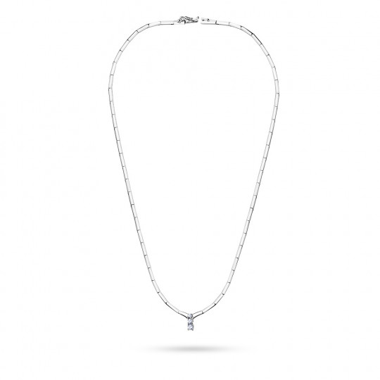 Elegancki 585 Naszyjnik Brylant Białe Złoto 0,26ct