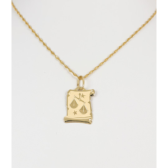 ZŁOTA 14K ZAWIESZKA ZNAK ZODIAKU WAGA Z1531D