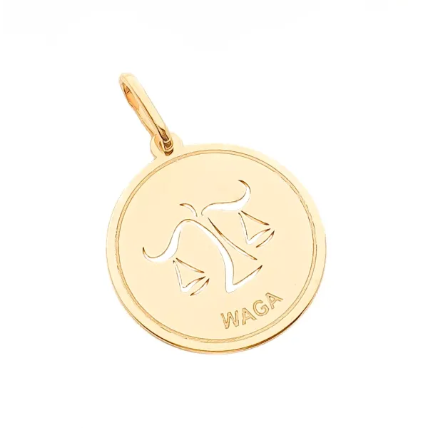 ZŁOTA 14K ZAWIESZKA ZNAK ZODIAKU WAGA id Z1191