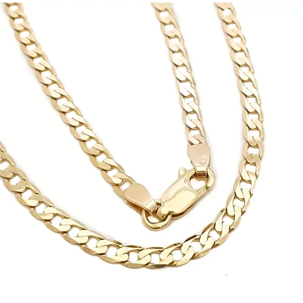 ZŁOTY 14k ŁAŃCUSZEK PANCERKA PEŁNA 55 cm id L1223C