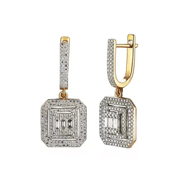 ZŁOTE 14K KOLCZYKI DIAMENTY ANGIELSKIE NA PREZENT