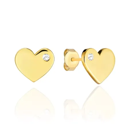 Złote Kolczyki 585 Serduszka z Cyrkonią 6x6mm 0,85 Złote Kolczyki 585 Serduszka z Cyrkonią 6x6mm 0,85
