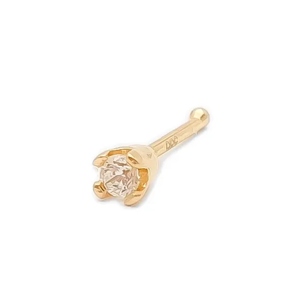Złoty Kolczyk Piercing Do Nosa Cyrkonia id KP004