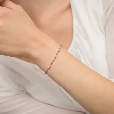 Elegancka 585 Bransoletka Białe Złoto z Brylantami Elegancka 585 Bransoletka Białe Złoto z Brylantami