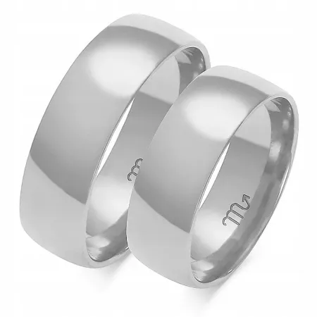 ZŁOTE 14K  ŚLUBNE OBRĄCZKI 6,5mm SOCZEWKA A-108