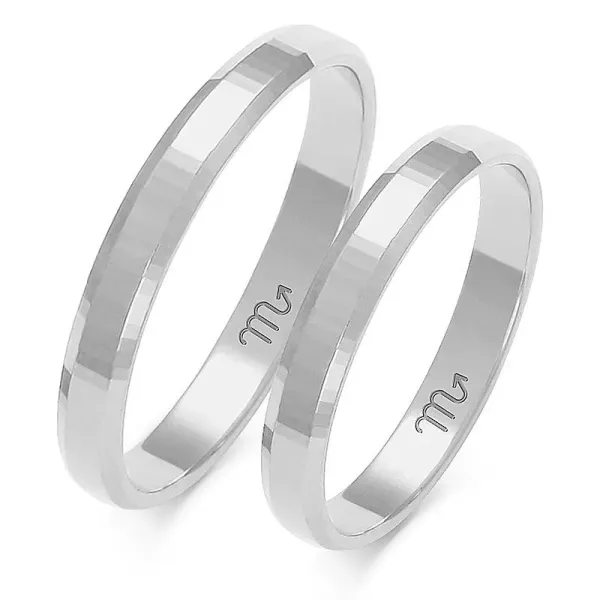 ZŁOTE 14K ŚLUBNE OBRĄCZKI FAZOWANE 3mm A-119B