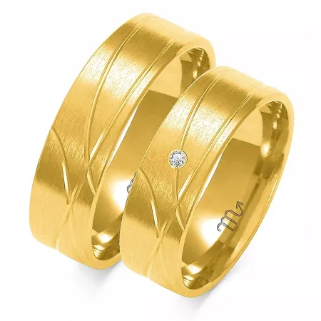 ZŁOTE 8K ŚLUBNE OBRĄCZKI 5,5mm BRYLANT GRAWER ZŁOTE 8K ŚLUBNE OBRĄCZKI 5,5mm BRYLANT GRAWER