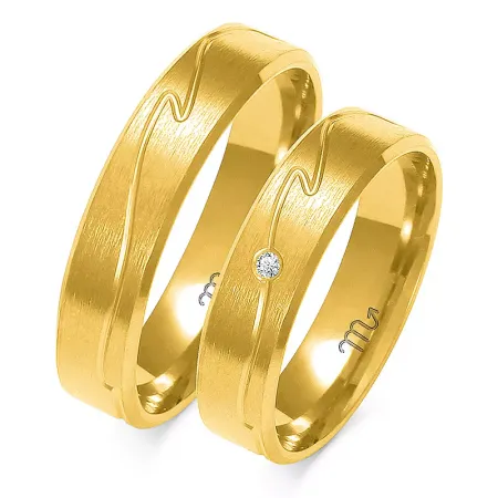 OBRĄCZKI 14K FAZOWANE 5mm CYRKONIA BIAŁE ZŁOTO
