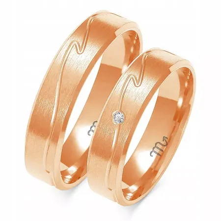OBRĄCZKI 14K FAZOWANE 5mm CYRKONIA BIAŁE ZŁOTO