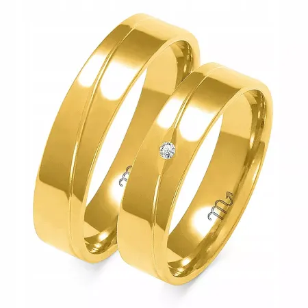 OBRĄCZKI 14K PŁASKIE 4mm CYRKONIA RÓŻOWE ZŁOTO OBRĄCZKI 14K PŁASKIE 4mm CYRKONIA RÓŻOWE ZŁOTO
