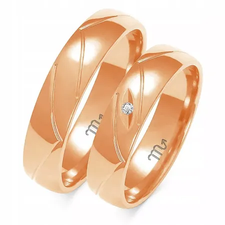 ZŁOTE 14K ŚLUBNE OBRĄCZKI 4mm BRYLANT GRAWER ZŁOTE 14K ŚLUBNE OBRĄCZKI 4mm BRYLANT GRAWER