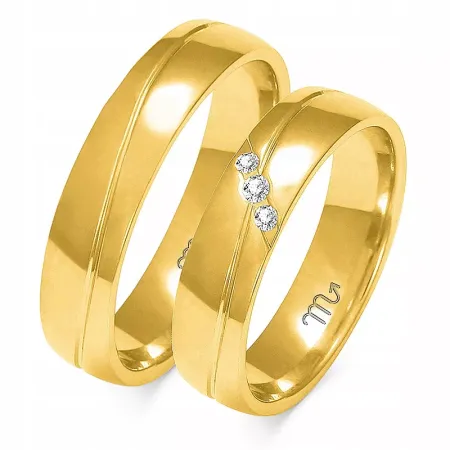 OBRĄCZKI 14K PÓŁOKRĄGŁE 5mm BRYLANTY BIAŁE ZŁOTO OBRĄCZKI 14K PÓŁOKRĄGŁE 5mm BRYLANTY BIAŁE ZŁOTO