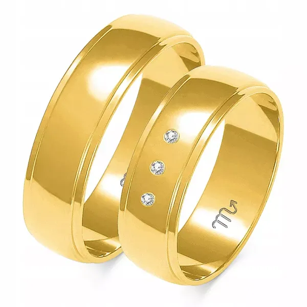 ZŁOTE 14K OBRĄCZKI SOCZEWKA 6mm BRYLANTY GRAWER