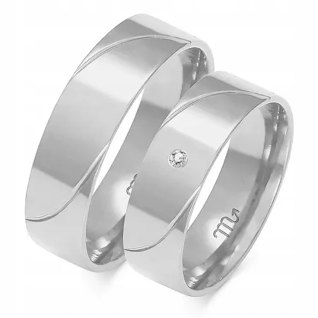 ZŁOTE OBRĄCZKI pr 585 PŁASKIE 6mm BRYLANT GRAWER ZŁOTE OBRĄCZKI pr 585 PŁASKIE 6mm BRYLANT GRAWER