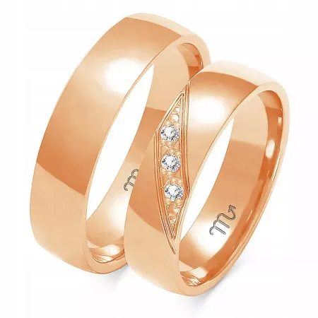 ZŁOTE 14K OBRĄCZKI PÓŁOKRĄGŁE 5mm BRYLANTY GRAWER ZŁOTE 14K OBRĄCZKI PÓŁOKRĄGŁE 5mm BRYLANTY GRAWER