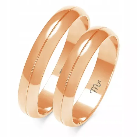 OBRĄCZKI ZŁOTE 14K 4mm SOCZEWKA GRAWER A-201 OBRĄCZKI ZŁOTE 14K 4mm SOCZEWKA GRAWER A-201