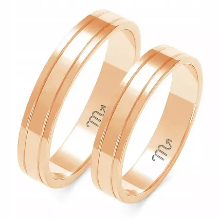 OBRĄCZKI ŚLUBNE ŻÓŁTE pr 333 4 mm PŁASKIE A-203 OBRĄCZKI ŚLUBNE ŻÓŁTE pr 333 4 mm PŁASKIE A-203