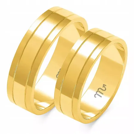 OBRĄCZKI ŚLUBNE ZŁOTE 8K 6 mm A-205 OBRĄCZKI ŚLUBNE ZŁOTE 8K 6 mm A-205