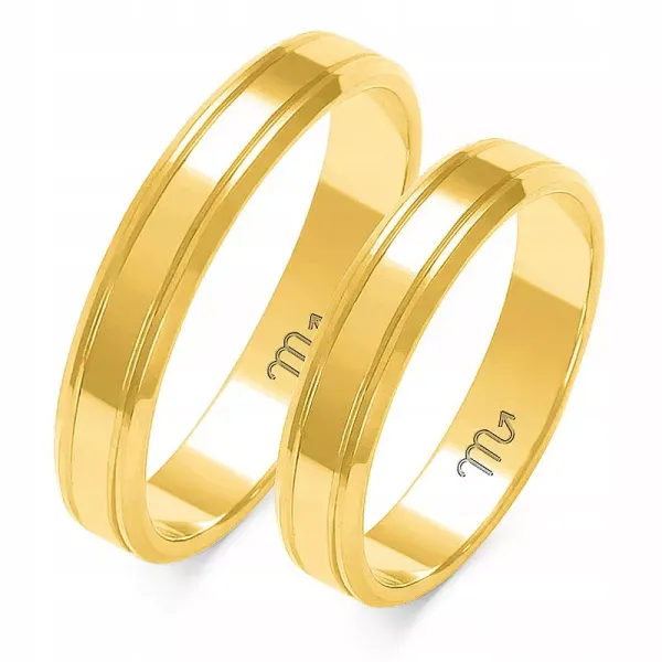 OBRĄCZKI ZŁOTE 14K 4 mm SOCZEWKA A-206