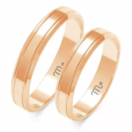 OBRĄCZKI ZŁOTE 14K 4 mm SOCZEWKA A-206