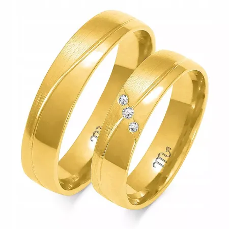 ZŁOTE OBRĄCZKI ŚLUBNE 333 5 mm BRYLANTY A-215 ZŁOTE OBRĄCZKI ŚLUBNE 333 5 mm BRYLANTY A-215