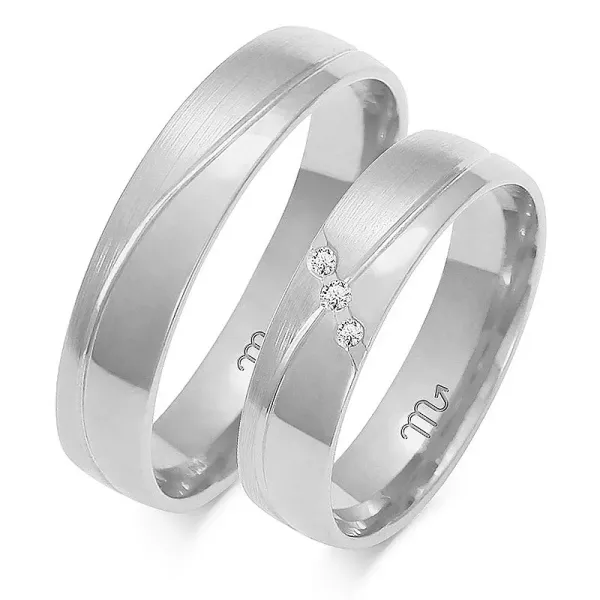 ZŁOTE OBRĄCZKI ŚLUBNE pr 585 5mm CYRKONIA A-215