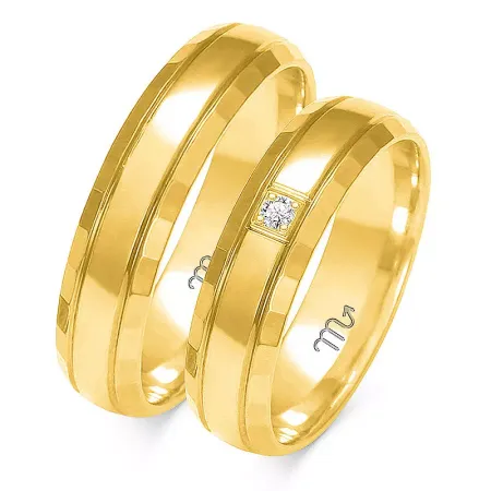 OBRĄCZKI ZŁOTE 14K 5 mm CYRKONIA A-216 OBRĄCZKI ZŁOTE 14K 5 mm CYRKONIA A-216