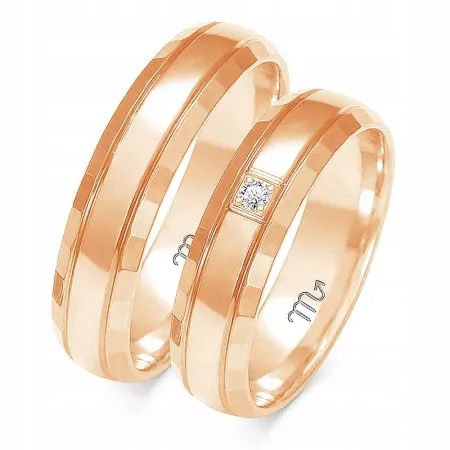OBRĄCZKI ZŁOTE 14K 5 mm CYRKONIA A-216 OBRĄCZKI ZŁOTE 14K 5 mm CYRKONIA A-216