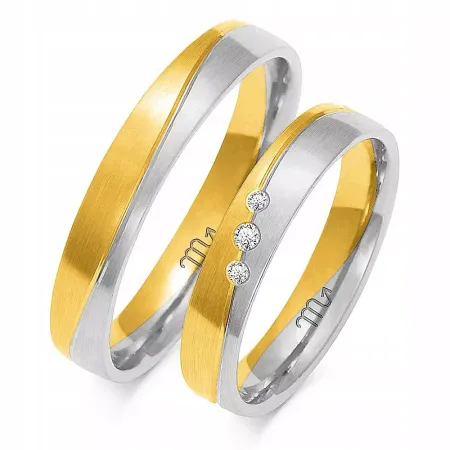 OBRĄCZKI ZŁOTE 14K 4 mm CYRKONIA A-217 OBRĄCZKI ZŁOTE 14K 4 mm CYRKONIA A-217