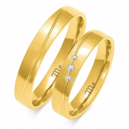 ZŁOTE 14K OBRĄCZKI ŚLUBNE 4mm BRYLANTY A-217 ZŁOTE 14K OBRĄCZKI ŚLUBNE 4mm BRYLANTY A-217
