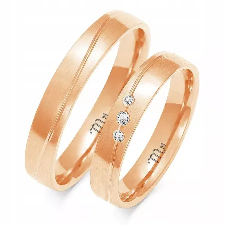 ZŁOTE 14K OBRĄCZKI ŚLUBNE 4mm BRYLANTY A-217 ZŁOTE 14K OBRĄCZKI ŚLUBNE 4mm BRYLANTY A-217