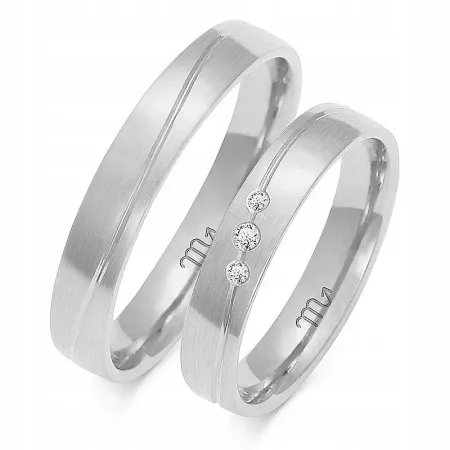 ZŁOTE 14K OBRĄCZKI ŚLUBNE 4mm BRYLANTY A-217 ZŁOTE 14K OBRĄCZKI ŚLUBNE 4mm BRYLANTY A-217